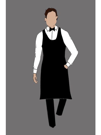 Black Full Rounded Bib Apron