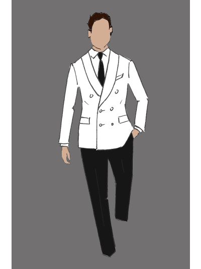 Uniform Jacket Male White Dinner Jacket (Rao's Server)