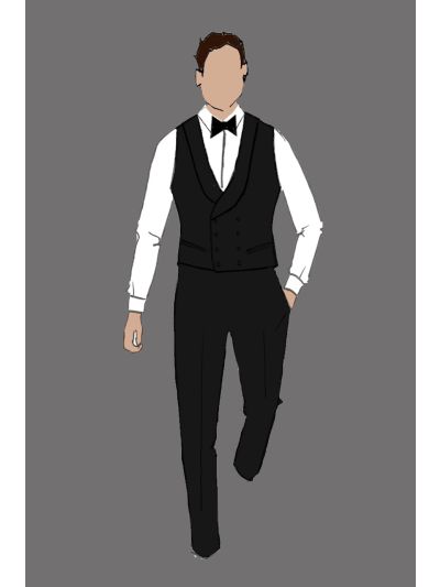 Uniform Vest Male Black Vest (Rao's Bartender)